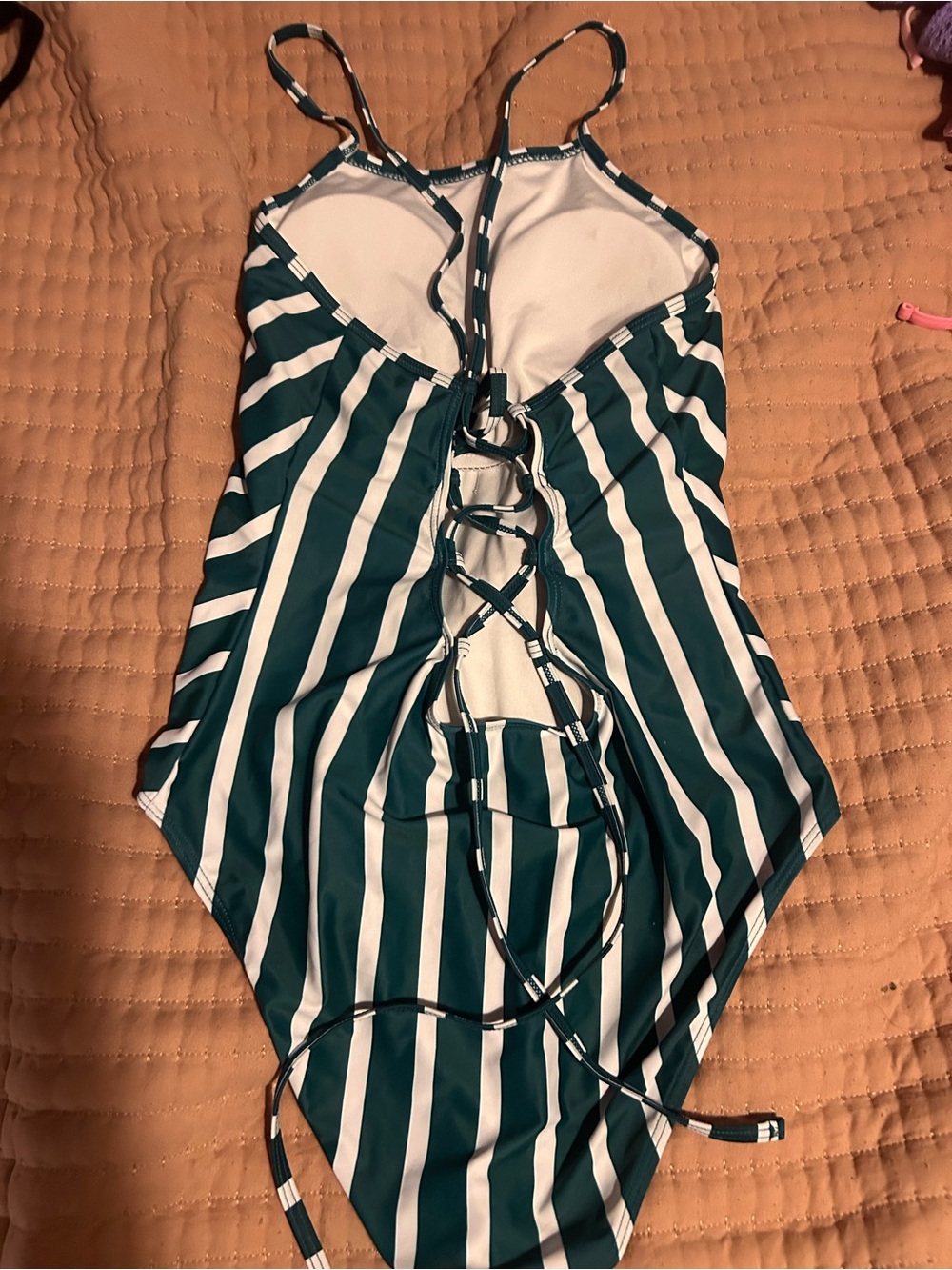 One piece green swimsuit
